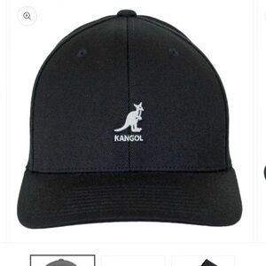 Vintage Y2K Kangol Logo Black Wool Flexfit Fitted Baseball Cap